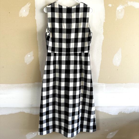 Pearl By Lela Rose Gingham Midi Dress Button Down Sheath Sleeveless 8 - Picture 7 of 7